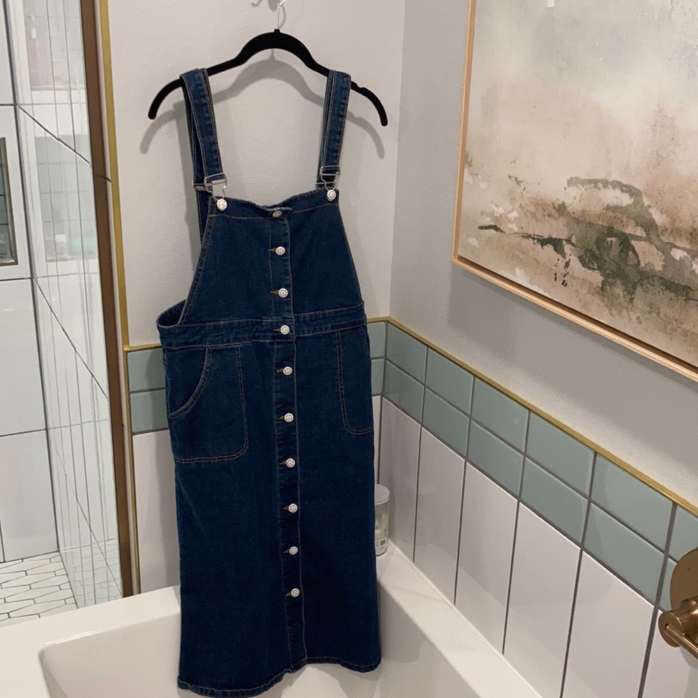 Denim overall dress/jumper.  LARGE